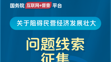 男的把女的操出水视频国务院“互联网+督查”平台公开征集阻碍民营经济发展壮大问题线索